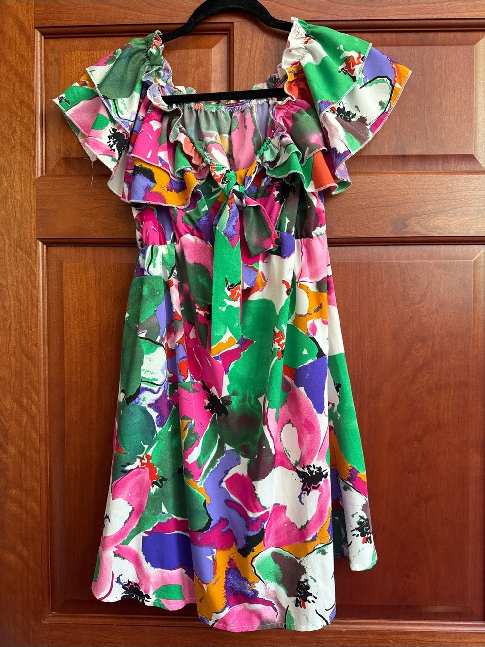 Women’s Floral Ruffle Dress in Multi-Color